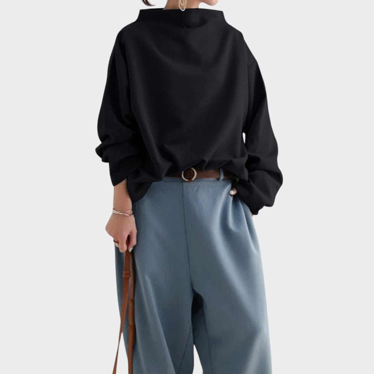 Elly – Stricktop für Damen mit hohem Kragen – Ansicht 5