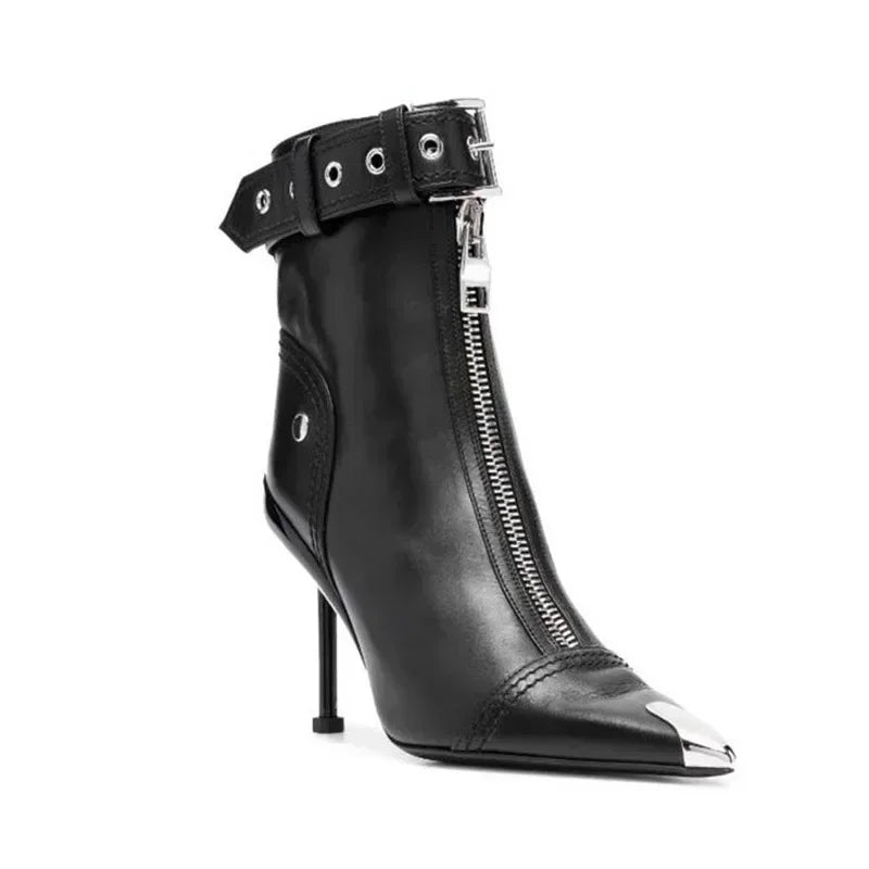 Damen-Lederstiefeletten Valette mit Reißverschluss – Ansicht 4