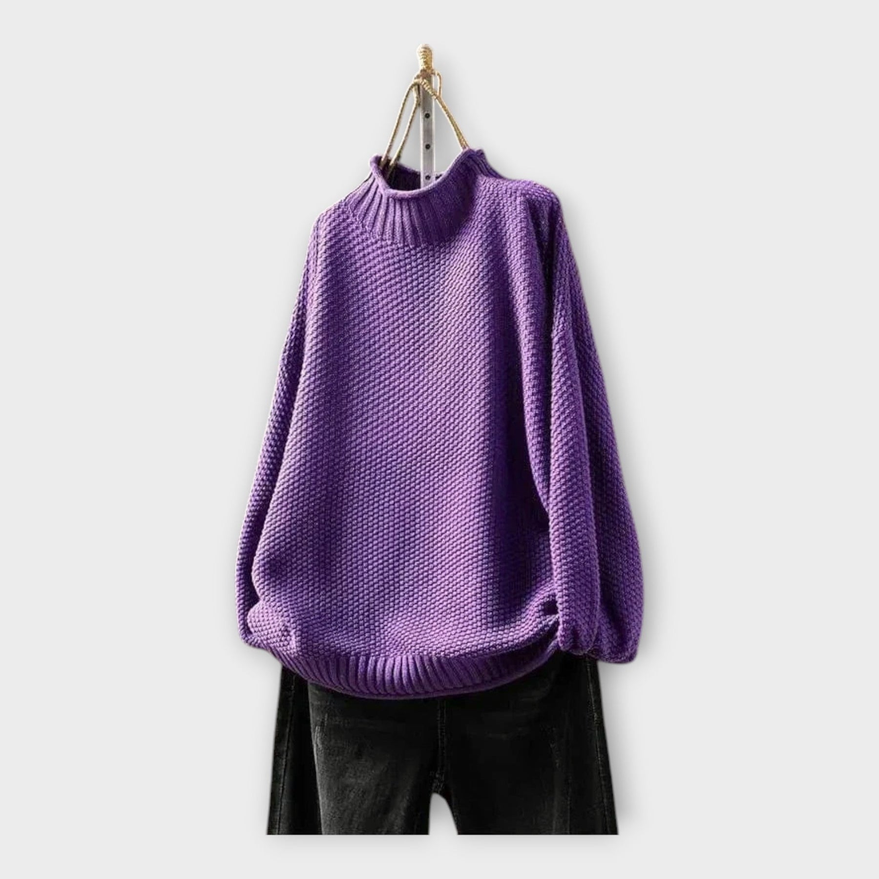 Strickpullover für Damen mit hohem Kragen – Ansicht 3