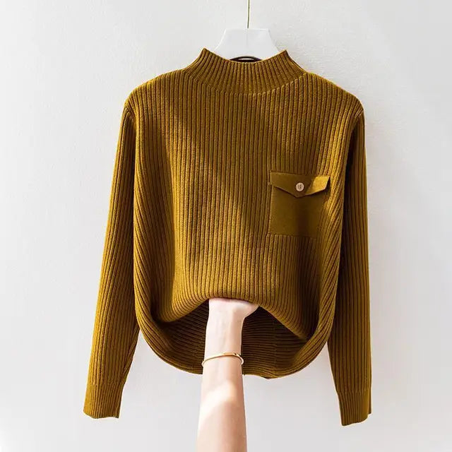 Eleganter Strickrollkragenpullover für Damen