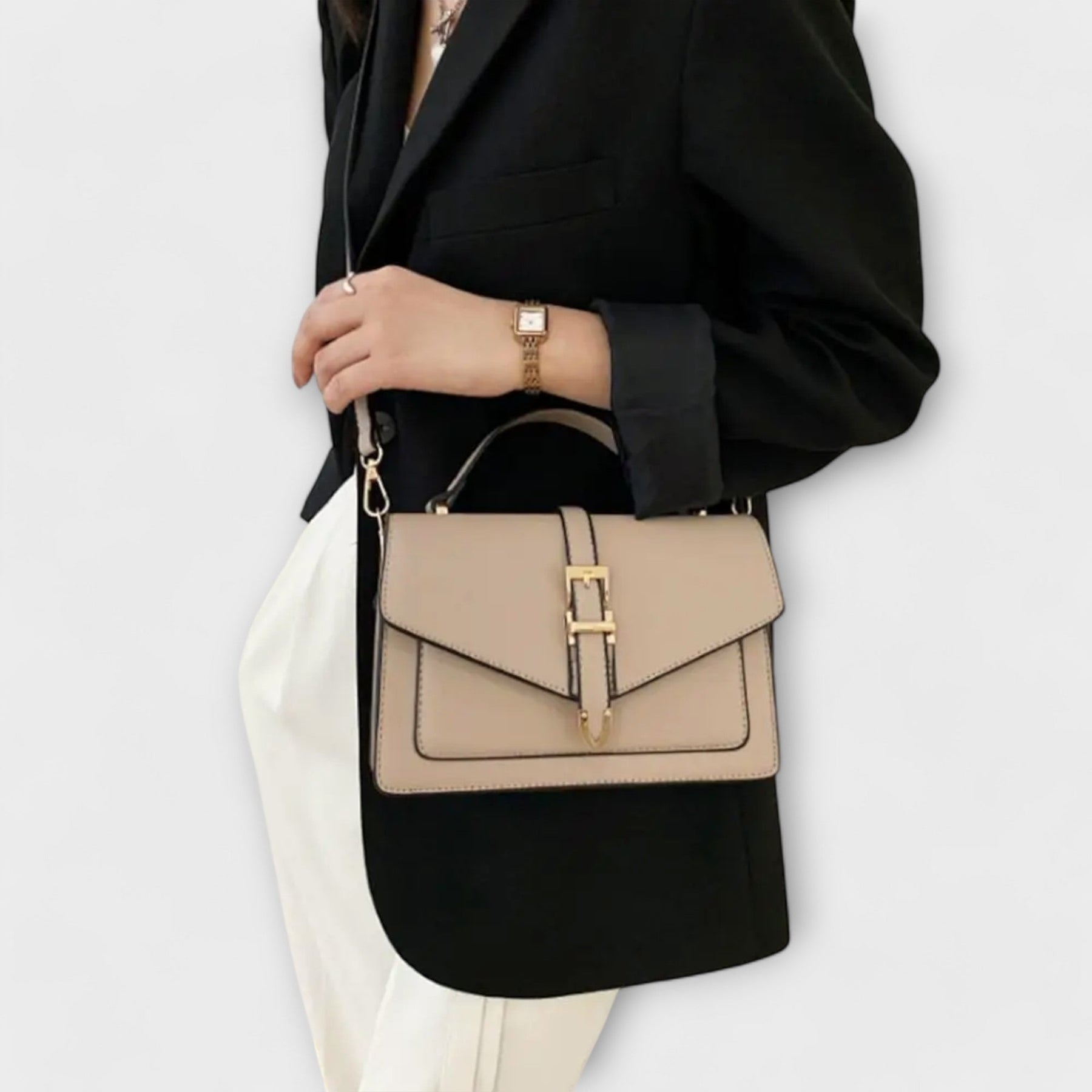 Polia – Klassische Schultertasche für Damen mit Klappe – Ansicht 2