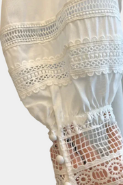 Damen-Spitzenbluse Vicenza aus Bio-Baumwolle mit Volants – Ansicht 4