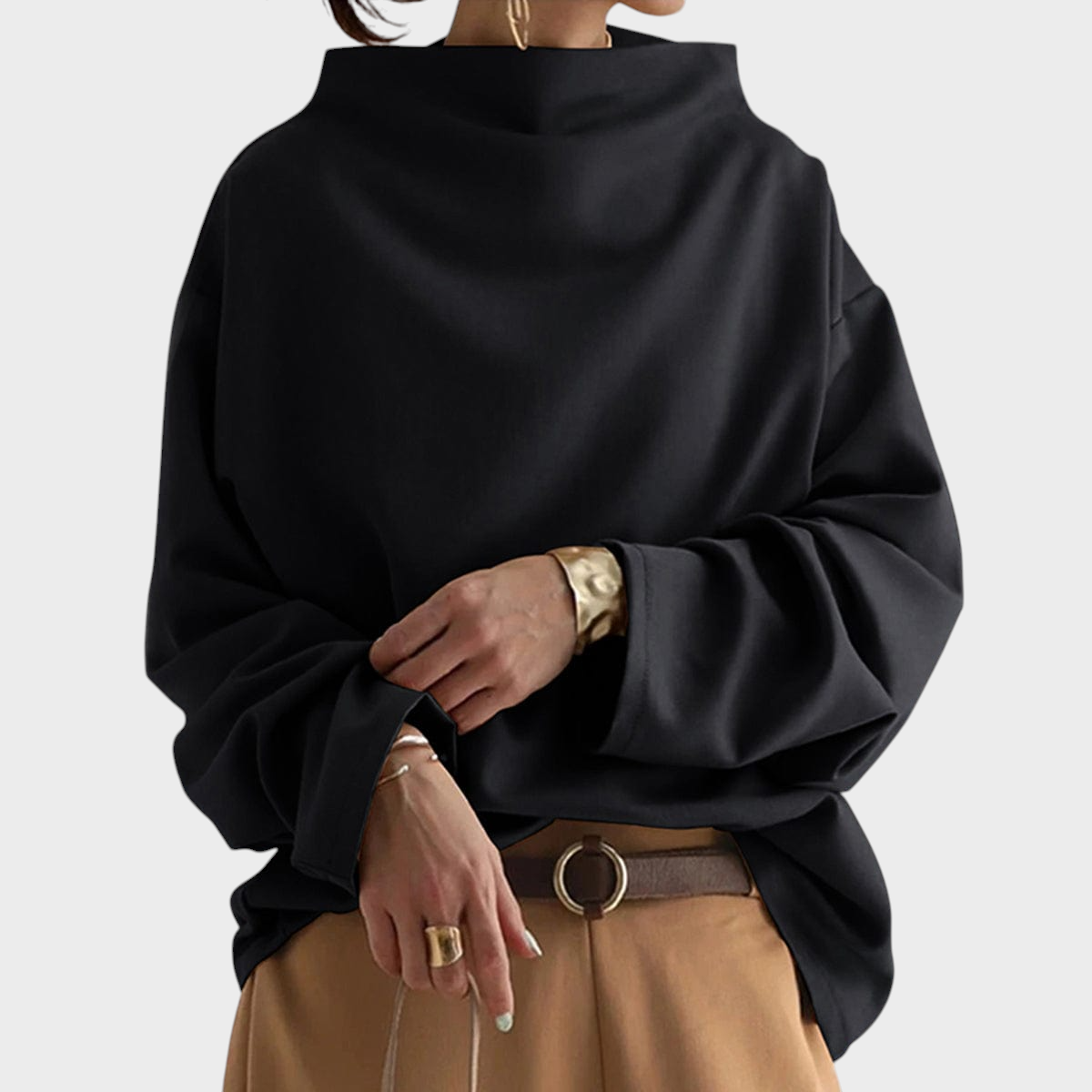 Elly – Stricktop für Damen mit hohem Kragen – Ansicht 6