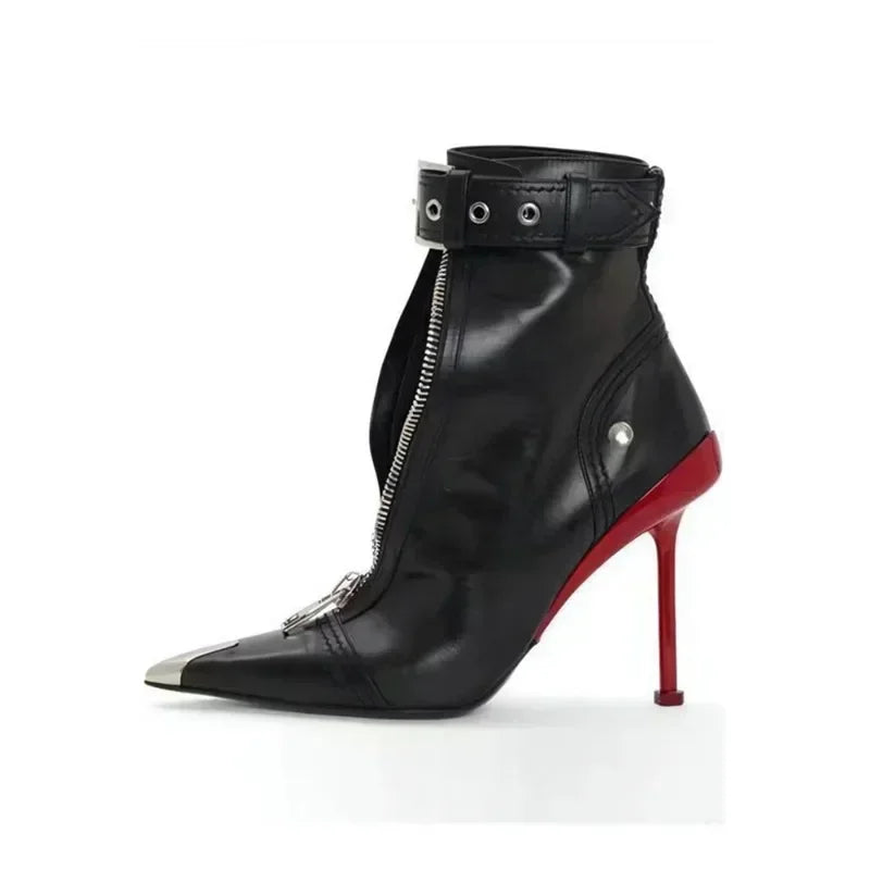 Damen-Lederstiefeletten Valette mit Reißverschluss – Ansicht 8