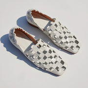 Angela – Karierte Leder-Loafer für Damen mit quadratischer Zehenform – Ansicht 6
