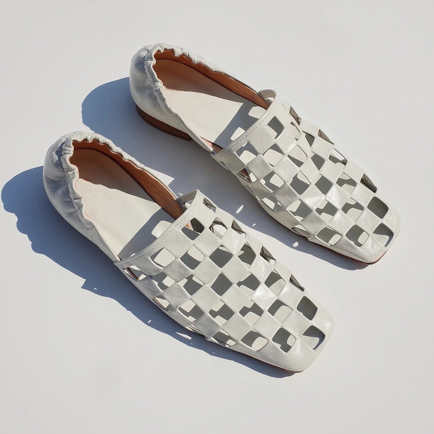 Angela – Karierte Leder-Loafer für Damen mit quadratischer Zehenform – Ansicht 6