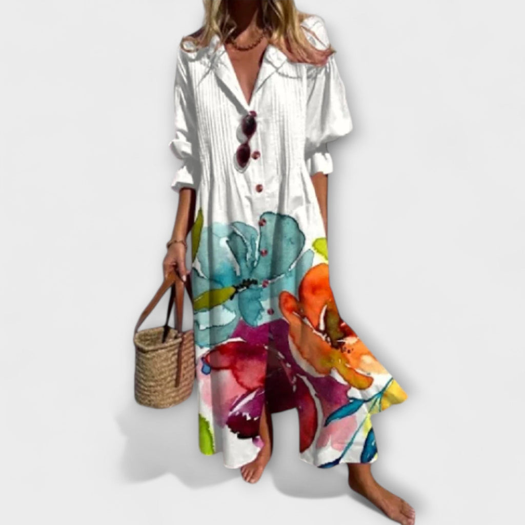 Lila – Attraktives Maxikleid, das den Bauch bedeckt