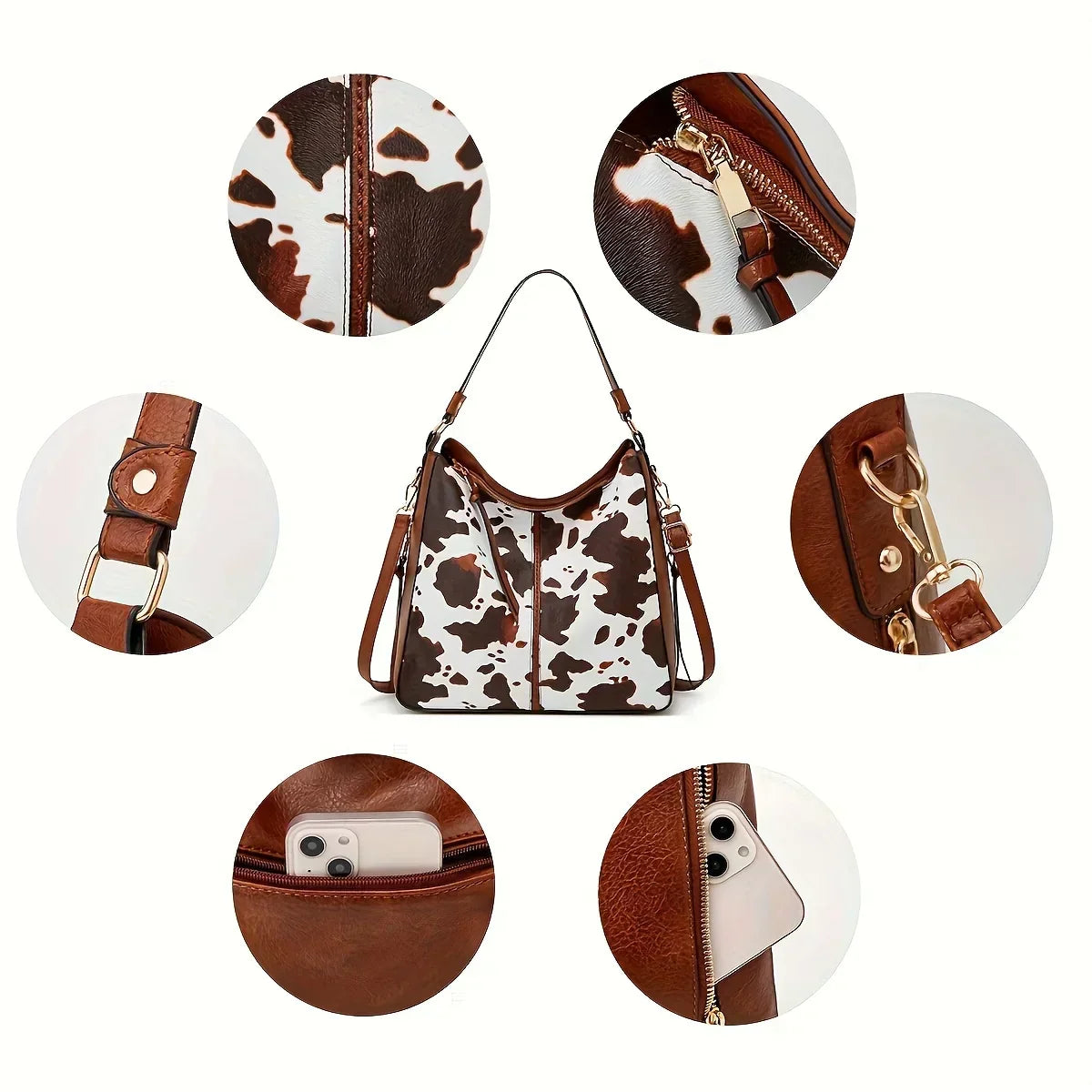 Evengelia – Tote-Tasche für Damen mit Leopardenmuster und Handgelenktasche – Ansicht 6