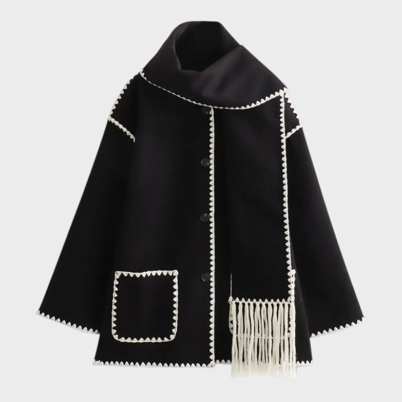 Fiora – Wollmantel für Damen mit Quastendetail – Ansicht 4