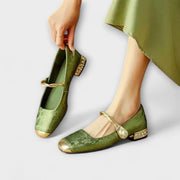 Damen-Loafer Loki mit niedrigem Absatz und Perlen