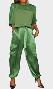 Damen-Satin-Set Grace mit Bluse und Hose – Ansicht 5