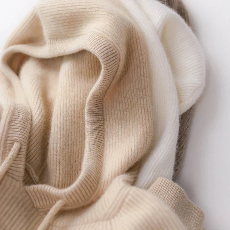 Penny – Damen-Kaschmirstrickoberteil mit Kapuze – Ansicht 6