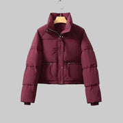 Sienna – Kurze Steppjacke für Damen mit hohem Kragen – Ansicht 4
