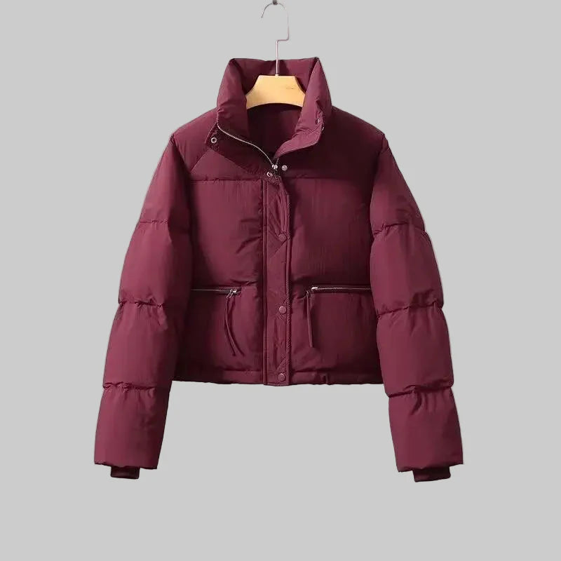 Sienna – Kurze Steppjacke für Damen mit hohem Kragen – Ansicht 4