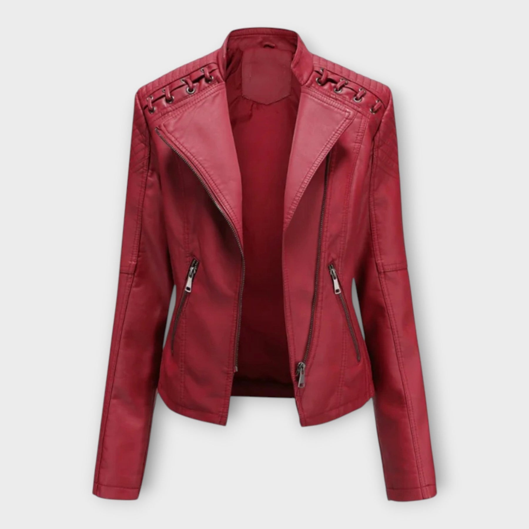Claire – Moderne elegante Lederjacke für Damen – Ansicht 5