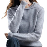 Penny – Damen-Kaschmirstrickoberteil mit Kapuze – Ansicht 2