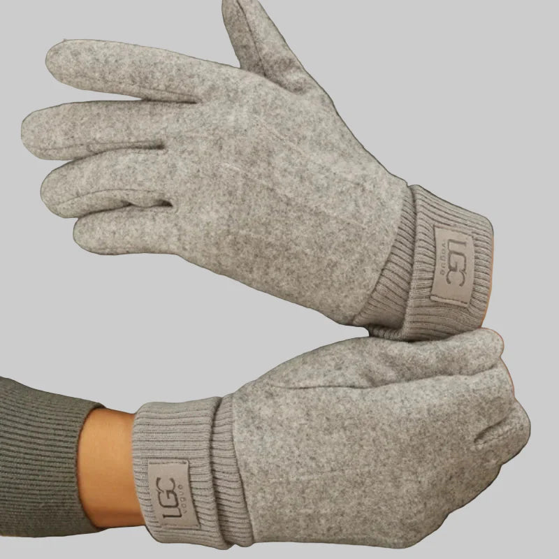Elena – Touchscreen-Handschuhe für Damen aus Kaschmirmischung in Beige – Ansicht 12