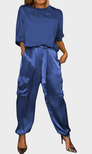 Damen-Satin-Set Grace mit Bluse und Hose – Ansicht 7