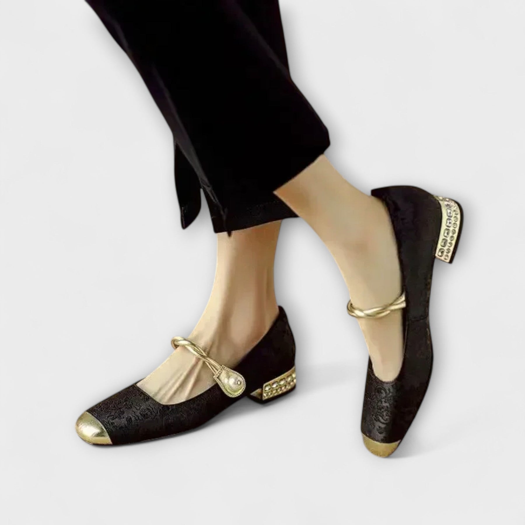 Damen-Loafer Loki mit niedrigem Absatz und Perlen – Ansicht 13