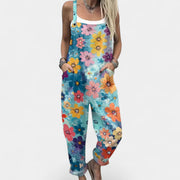Luftiger Damen-Jumpsuit Dionysoula mit Blumenmuster – Ansicht 2
