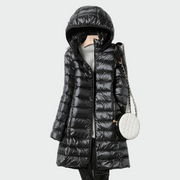 Rosa ultraleichte Kapuzenjacke für Damen – Ansicht 2