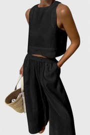 Minimalistisches Damen-Set Avelina aus Baumwolle und Leinen – Ansicht 10