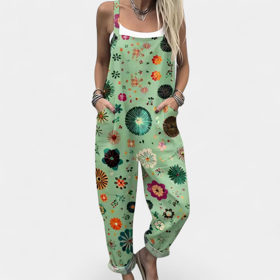 Luftiger Damen-Jumpsuit Dionysoula mit Blumenmuster – Ansicht 4