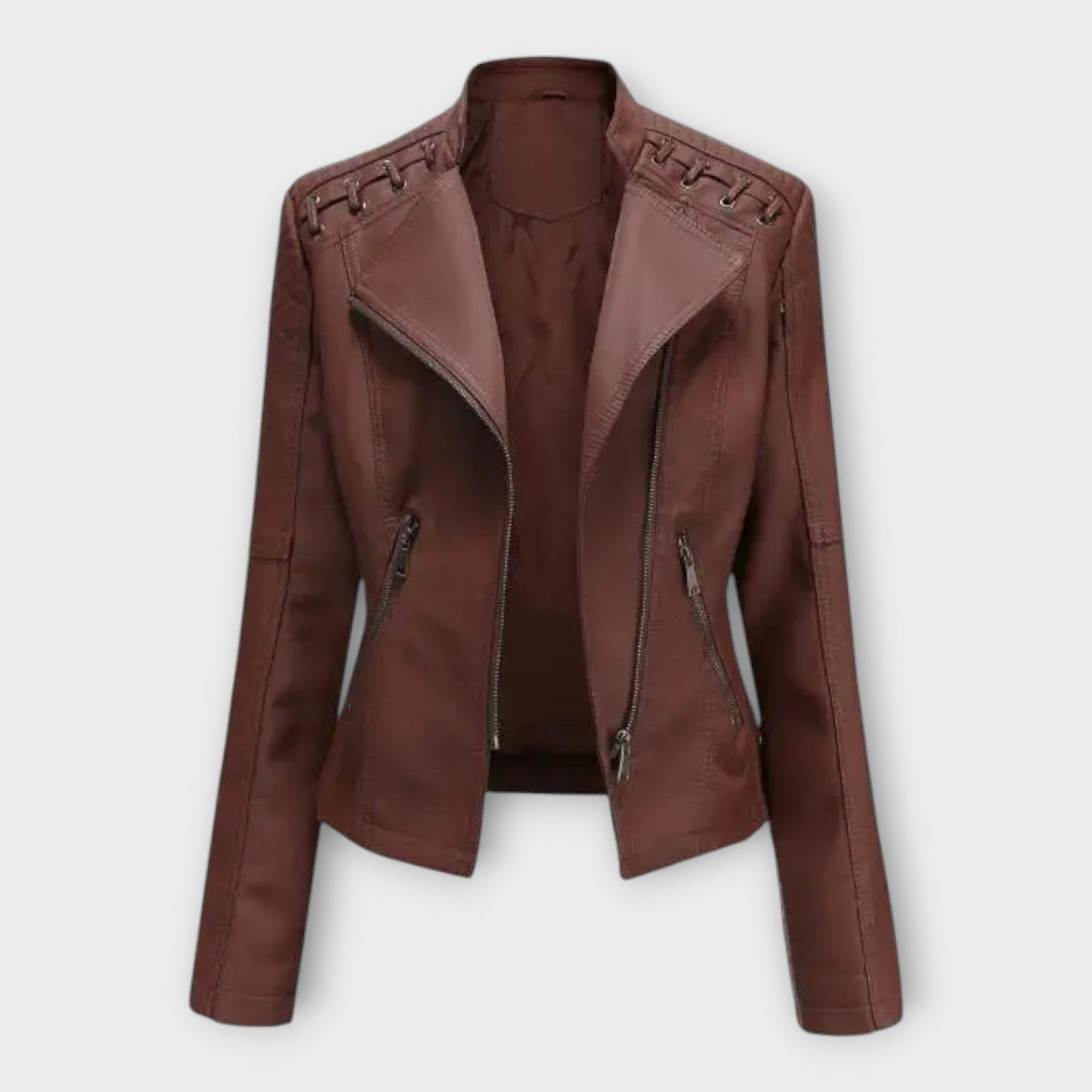 Claire – Moderne elegante Lederjacke für Damen – Ansicht 6