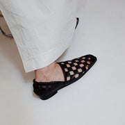 Angela – Karierte Leder-Loafer für Damen mit quadratischer Zehenform – Ansicht 9