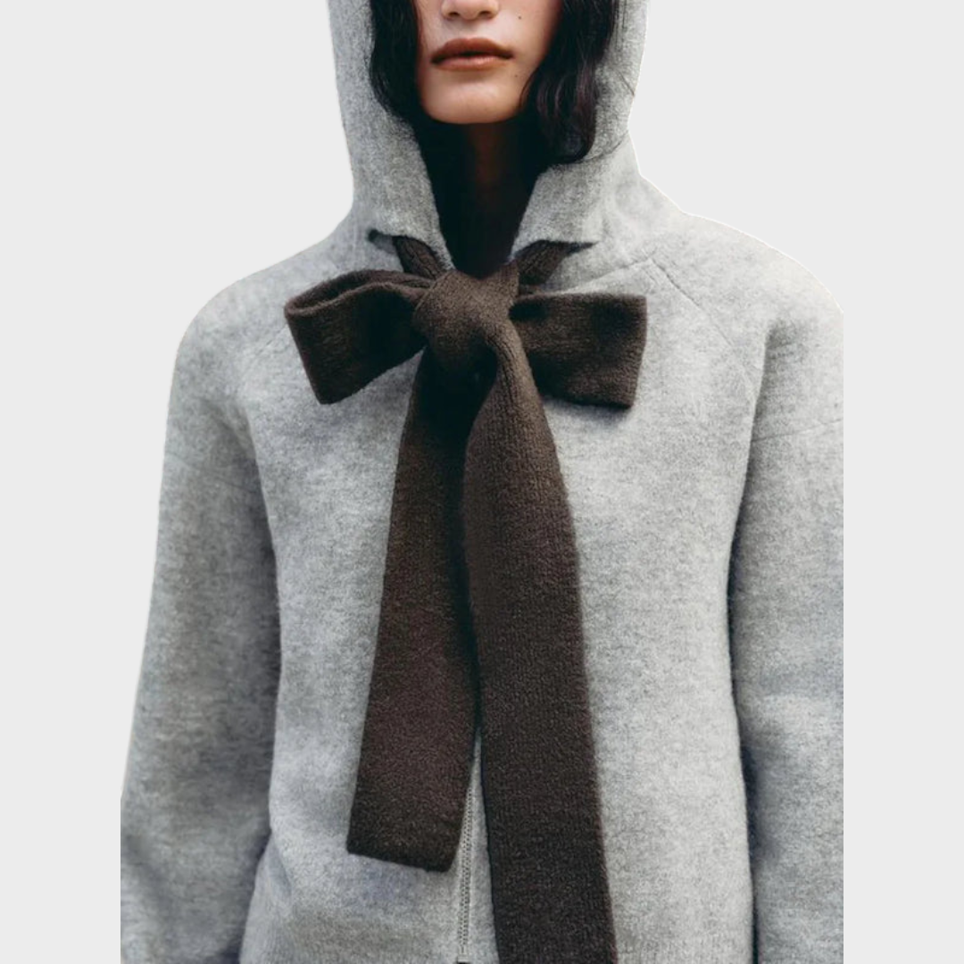 Aubryn – Damen-Hoodie mit Knoten vorne – Ansicht 2