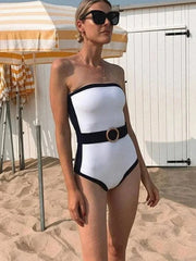 Capri – Zweifarbiger Damen-Einteiler-Badeanzug