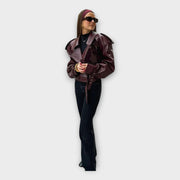 Lea – Lederjacke für Damen mit Gürtel – Ansicht 4