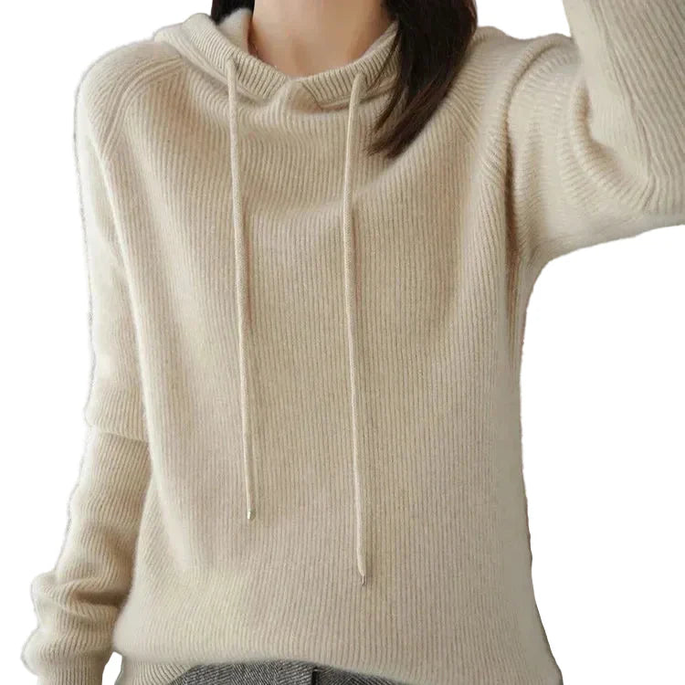 Penny – Damen-Kaschmirstrickoberteil mit Kapuze – Ansicht 4