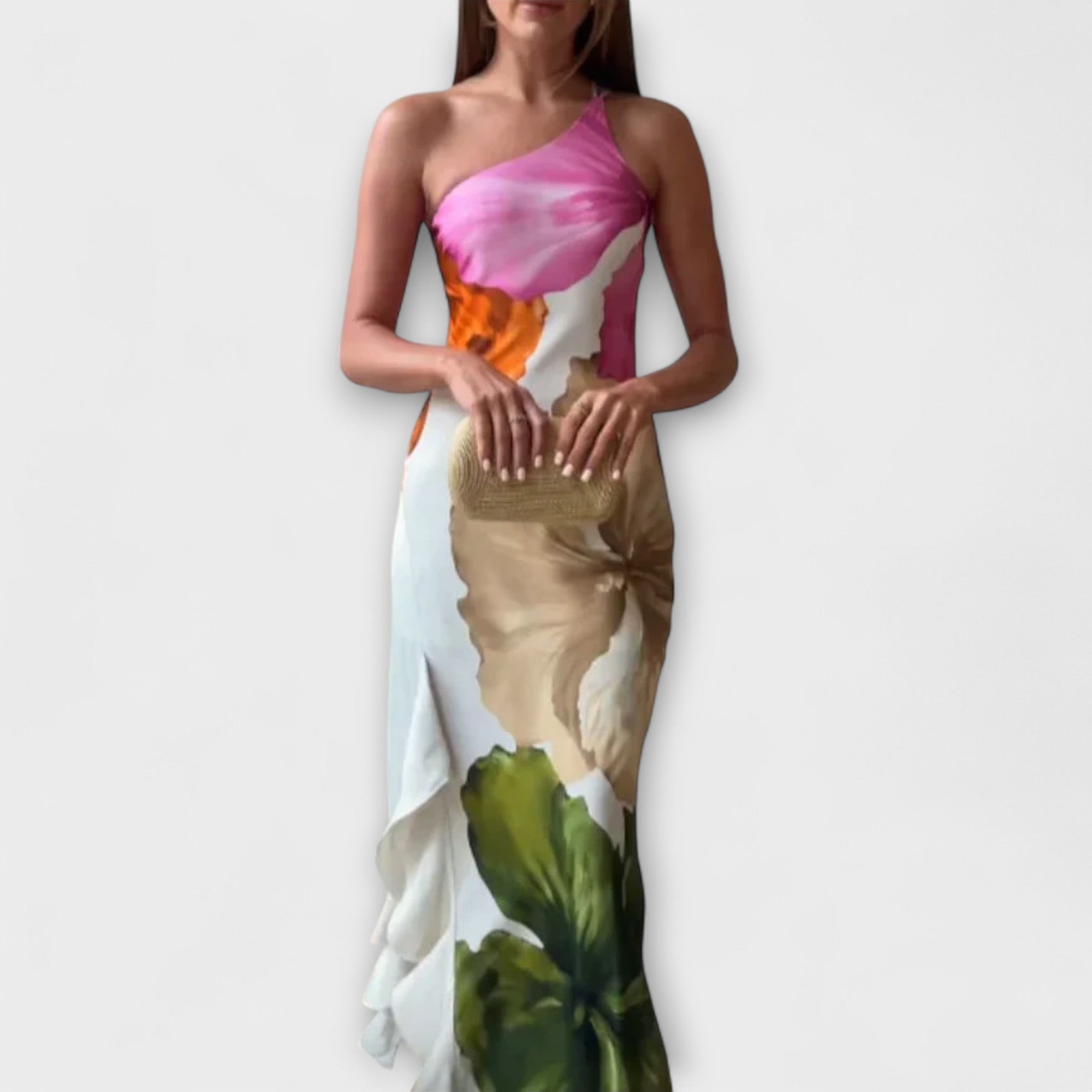 Zami – Elegantes Patchwork-Maxikleid