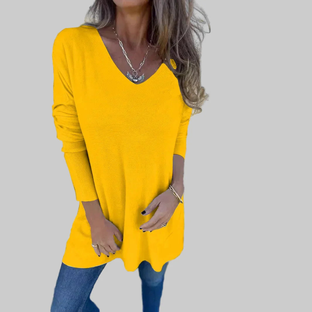 Jynae – Bequemes Oversize-Top für Damen mit V-Ausschnitt – Ansicht 10