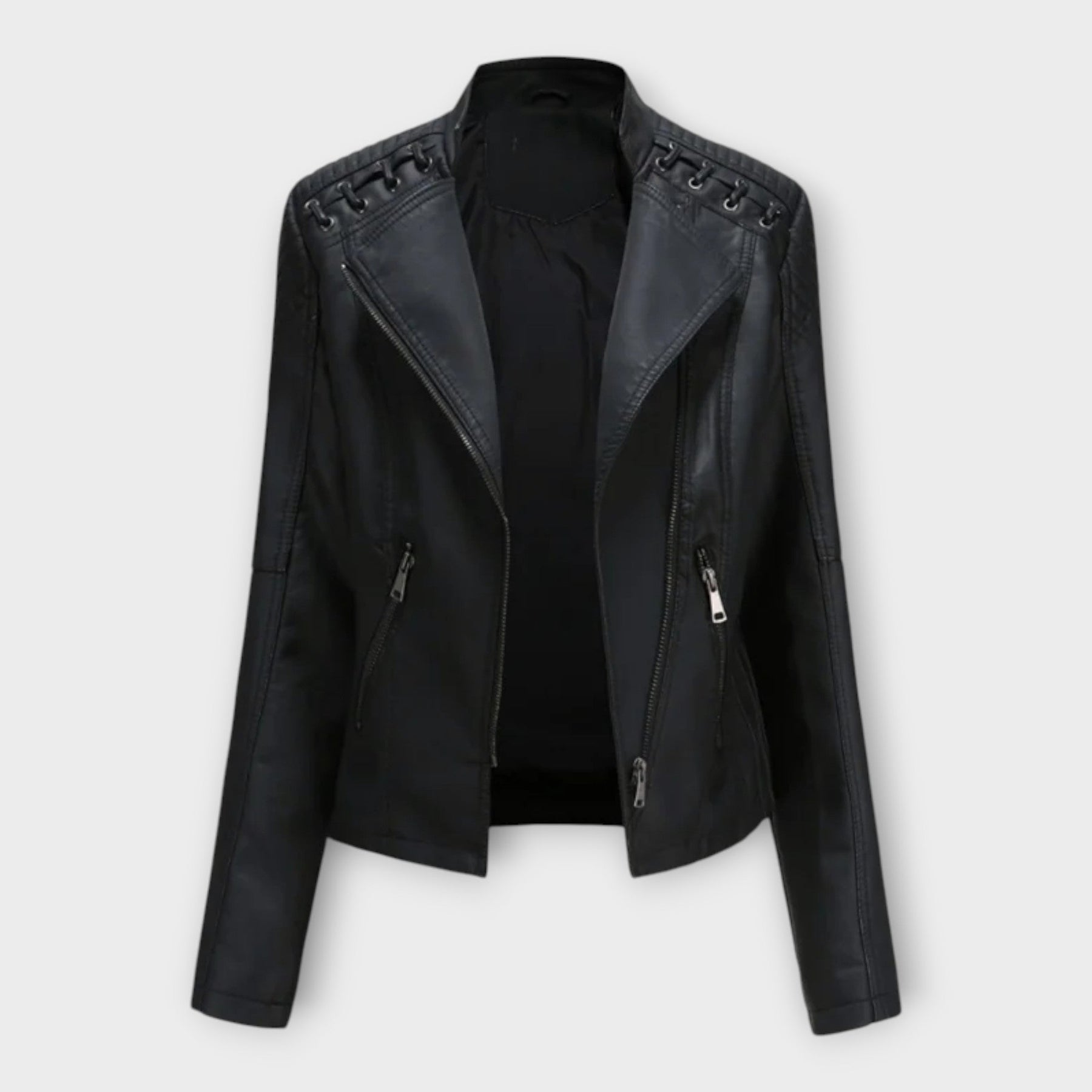 Claire – Moderne elegante Lederjacke für Damen – Ansicht 8