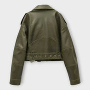 Elodie – Moderne kurze Lederjacke für Damen mit Gürtel – Ansicht 5