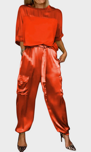 Damen-Satin-Set Grace mit Bluse und Hose – Ansicht 6