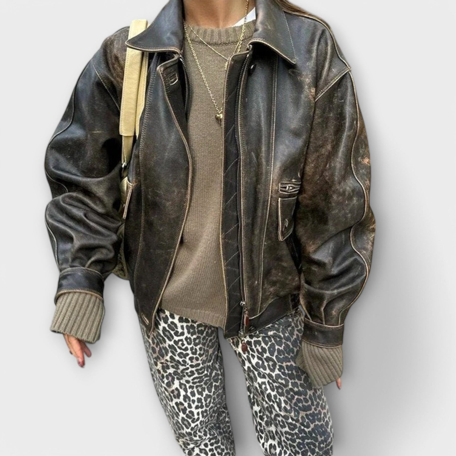 Vintage-Damenjeans Chandra mit Leopardenmuster – Ansicht 5