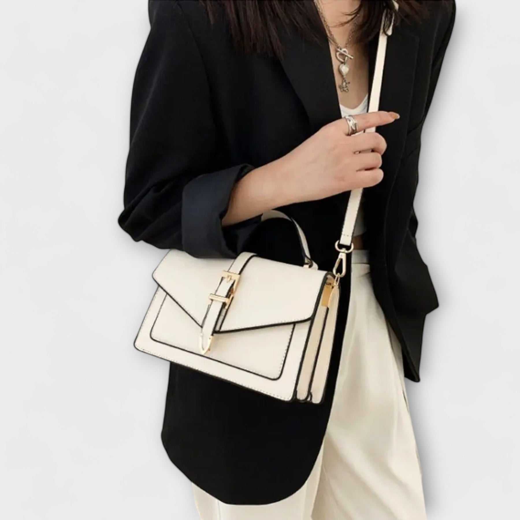 Polia – Klassische Schultertasche für Damen mit Klappe – Ansicht 3