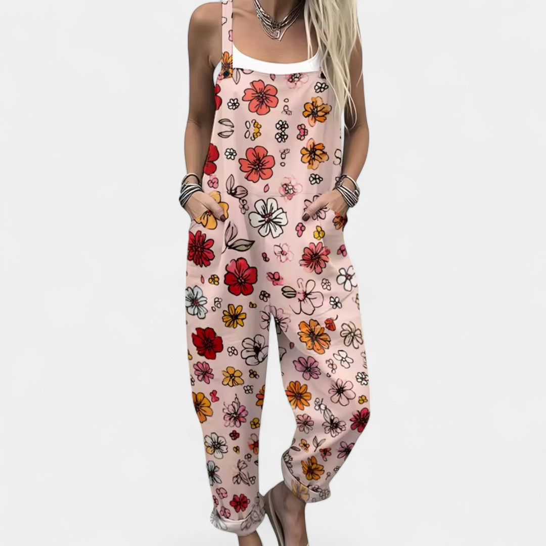 Luftiger Damen-Jumpsuit Dionysoula mit Blumenmuster – Ansicht 5