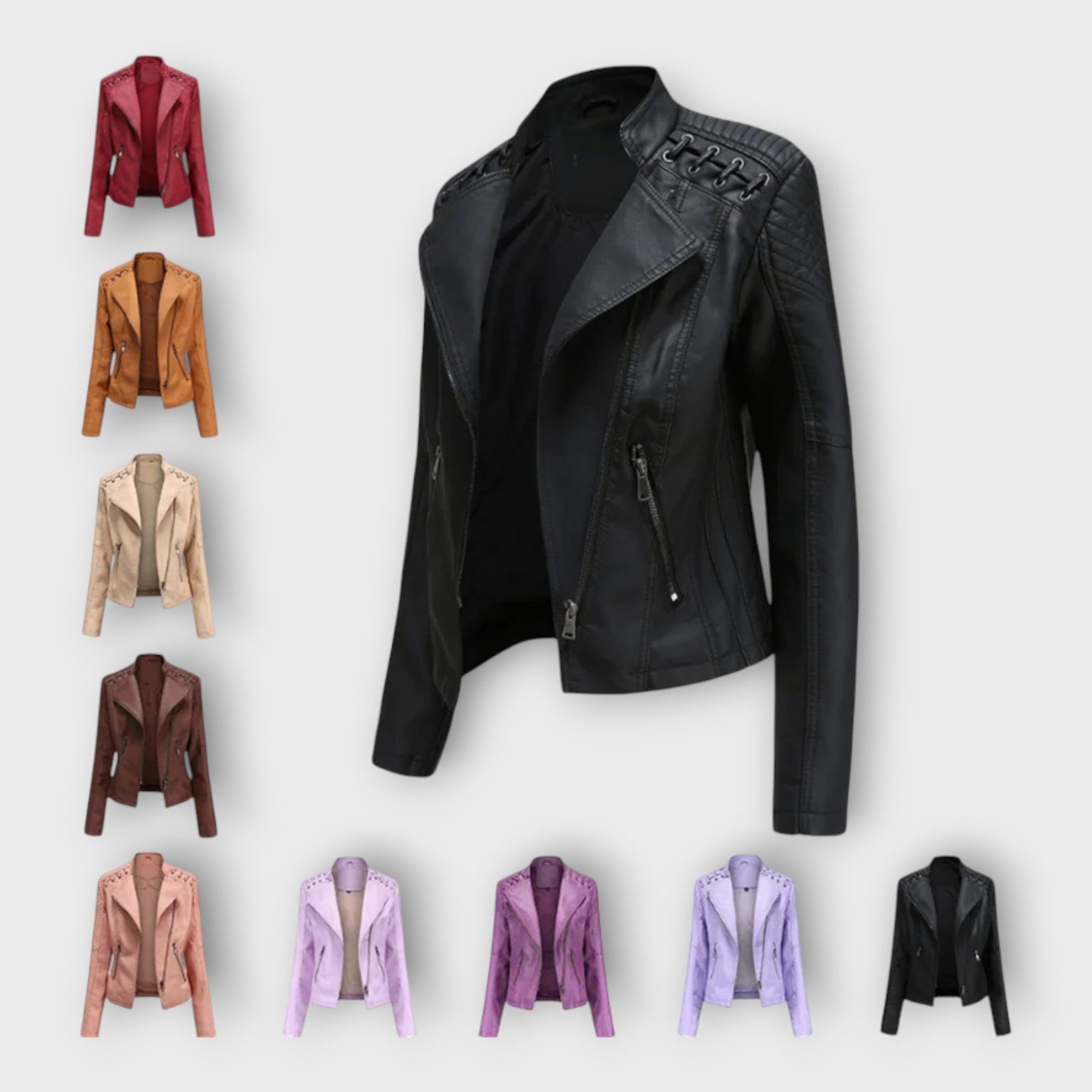 Claire – Moderne elegante Lederjacke für Damen – Ansicht 2