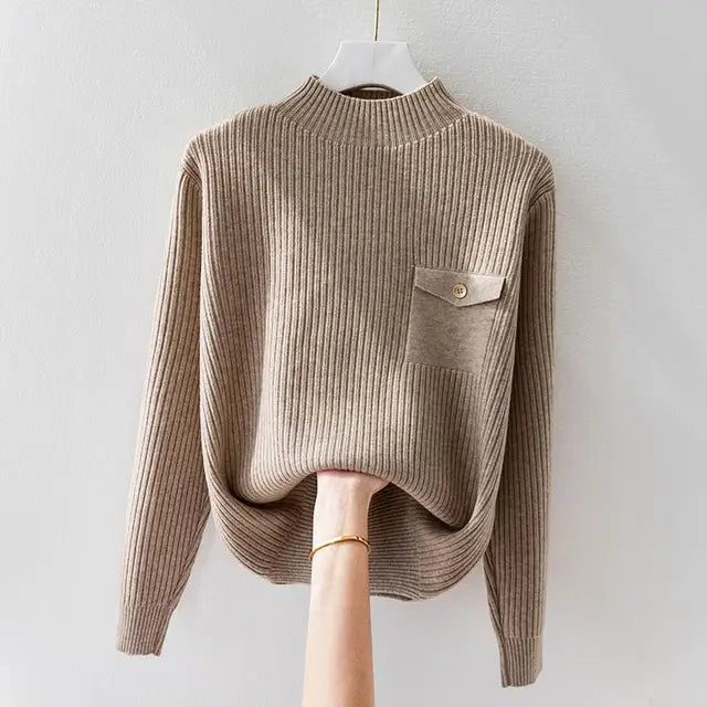 Eleganter Strickrollkragenpullover für Damen – Ansicht 4