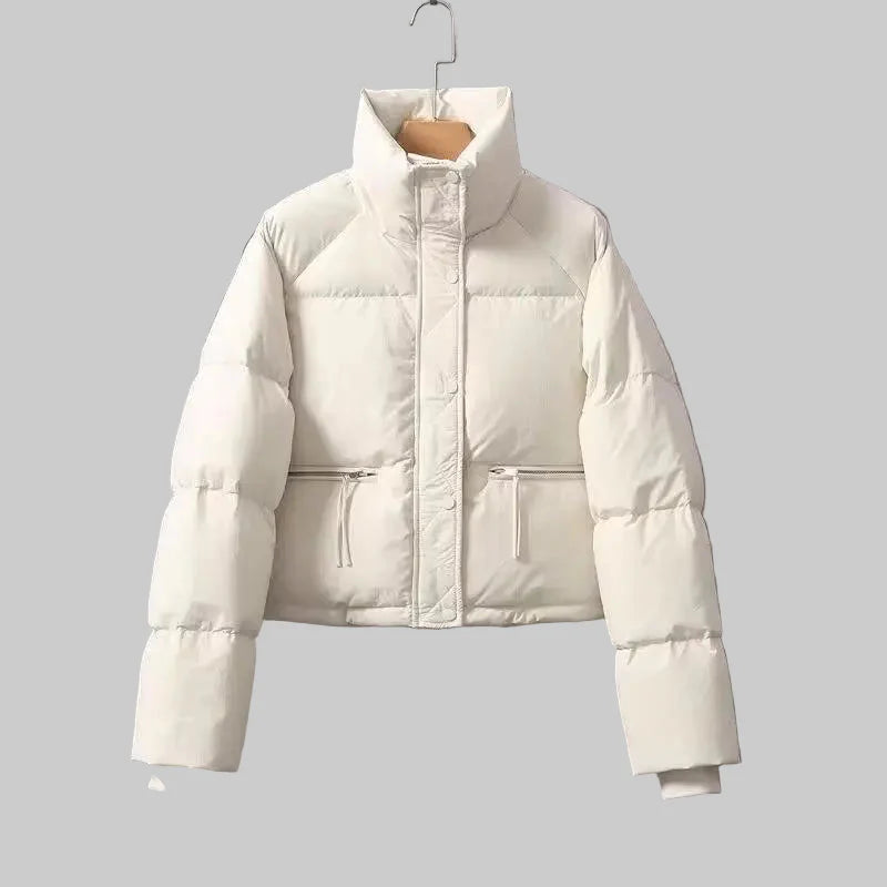 Sienna – Kurze Steppjacke für Damen mit hohem Kragen – Ansicht 2