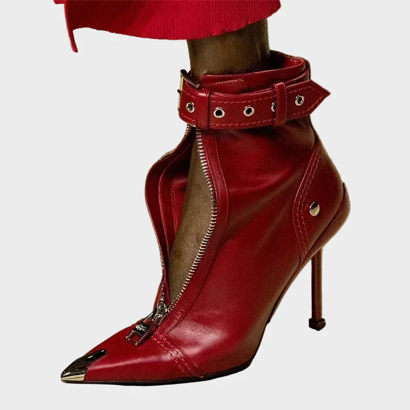 Damen-Lederstiefeletten Valette mit Reißverschluss – Ansicht 5