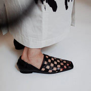 Angela – Karierte Leder-Loafer für Damen mit quadratischer Zehenform – Ansicht 10