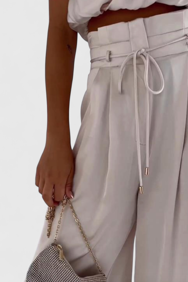 Sommerliches Damen-Set Helira mit ärmellosem Top und weiter Hose – Ansicht 4