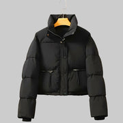 Sienna – Kurze Steppjacke für Damen mit hohem Kragen