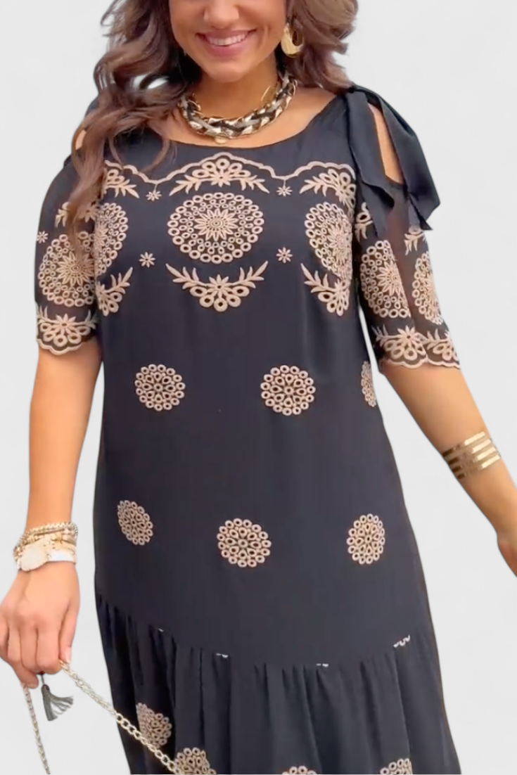 Cathy – Sommerkleid für Damen aus Netzstoff mit Schlitzen – Ansicht 3