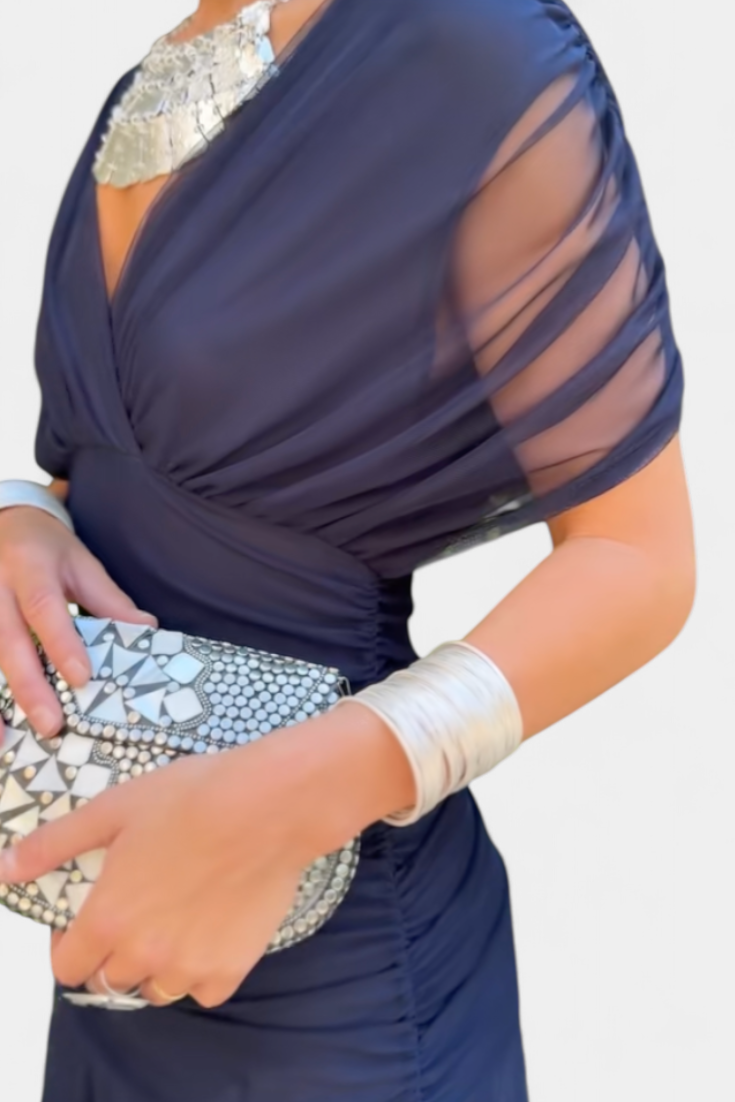 Florales Damen-Maxikleid Alondra mit V-Ausschnitt – Ansicht 9